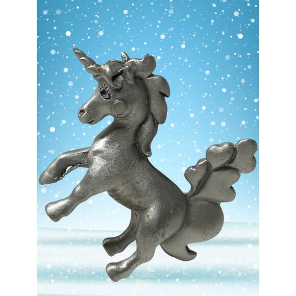 Vintage 1984 Hudson Pewter Unicorn Figurine #3153 Made in USA Fantasy Gift - Picture 4 of 5